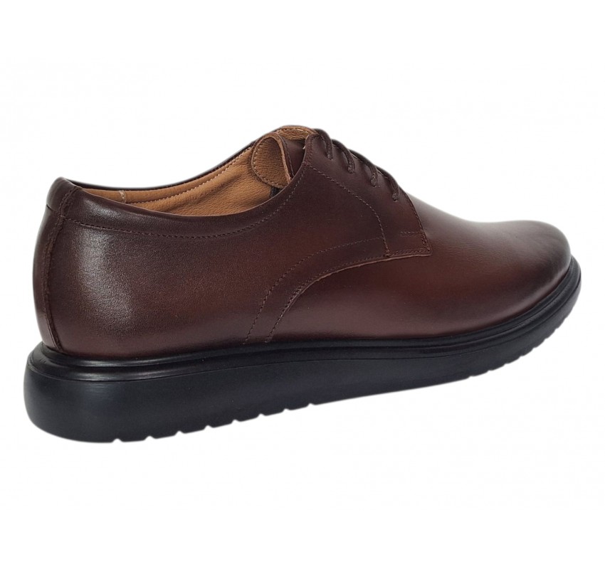 Pantofi barbati derby casual-office din piele naturala, Maro Cognac - DeSuceava RSY03M