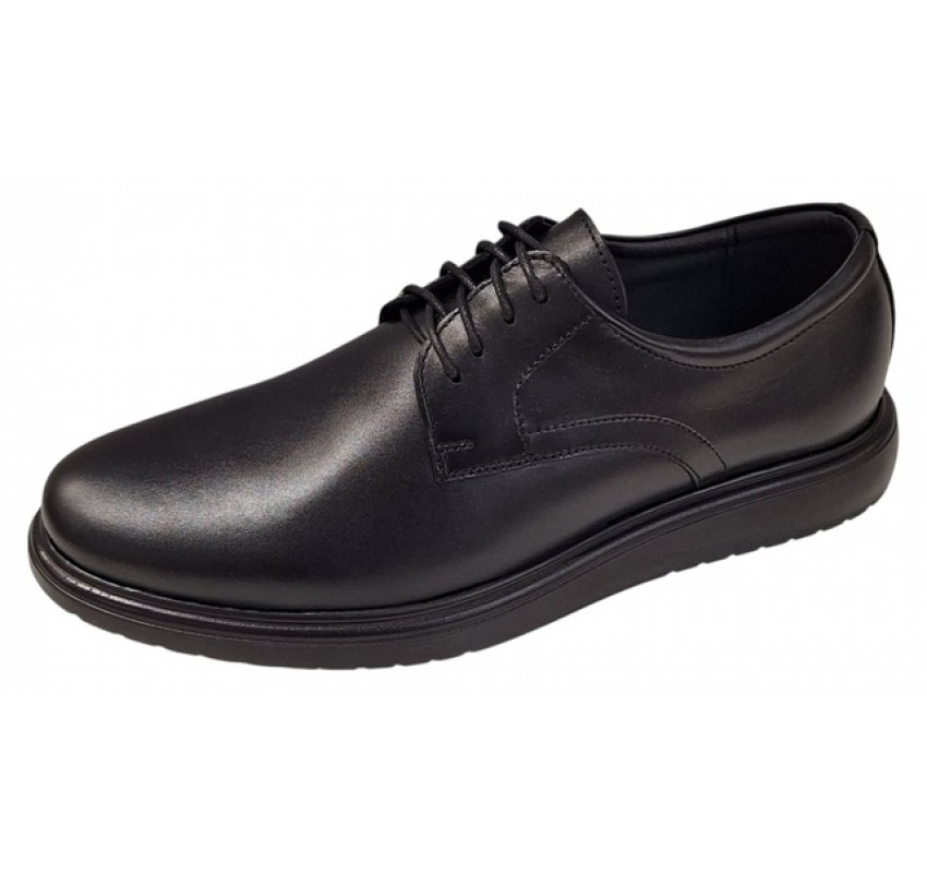 Pantofi casual barbati din piele naturala de culoare neagra DeSuceava RSY03N