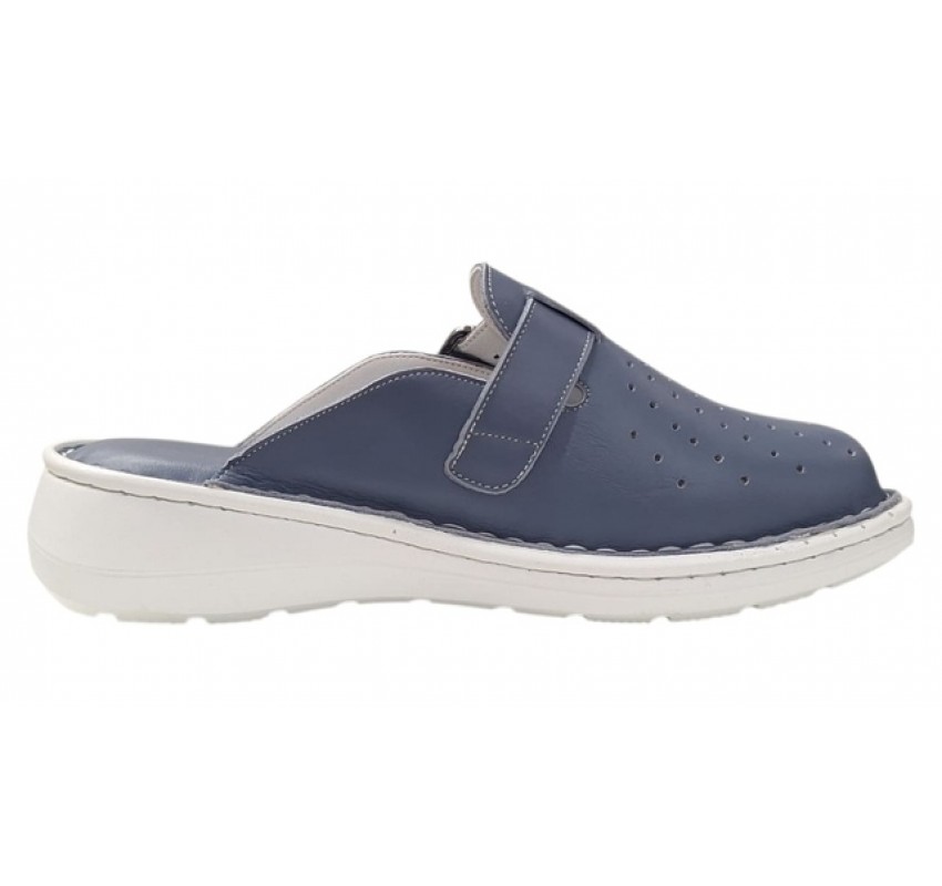 Saboti medicali dama din piele naturala bleu Med-Line RSY04BLEU
