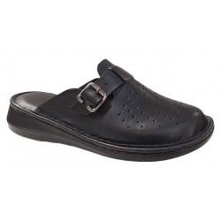 Saboti medicali dama din piele naturala de culoare neagra Med-Line RSY04N