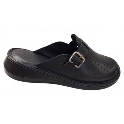 Saboti medicali dama din piele naturala de culoare neagra Med-Line RSY04N