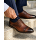 Pantofi barbati maro din piele naturala, eleganti si perforati – stil rafinat, confort Office RSY479M