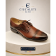 Pantofi barbati maro din piele naturala, eleganti si perforati – stil rafinat, confort Office RSY479M