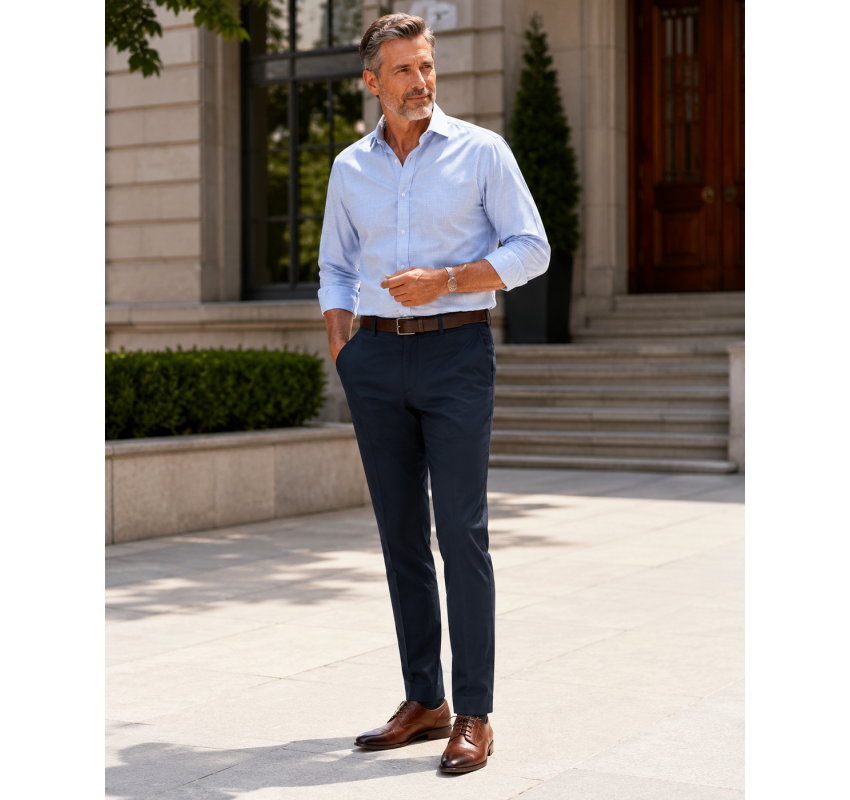 Pantofi barbati maro din piele naturala, eleganti si perforati – stil rafinat, confort Office RSY479M
