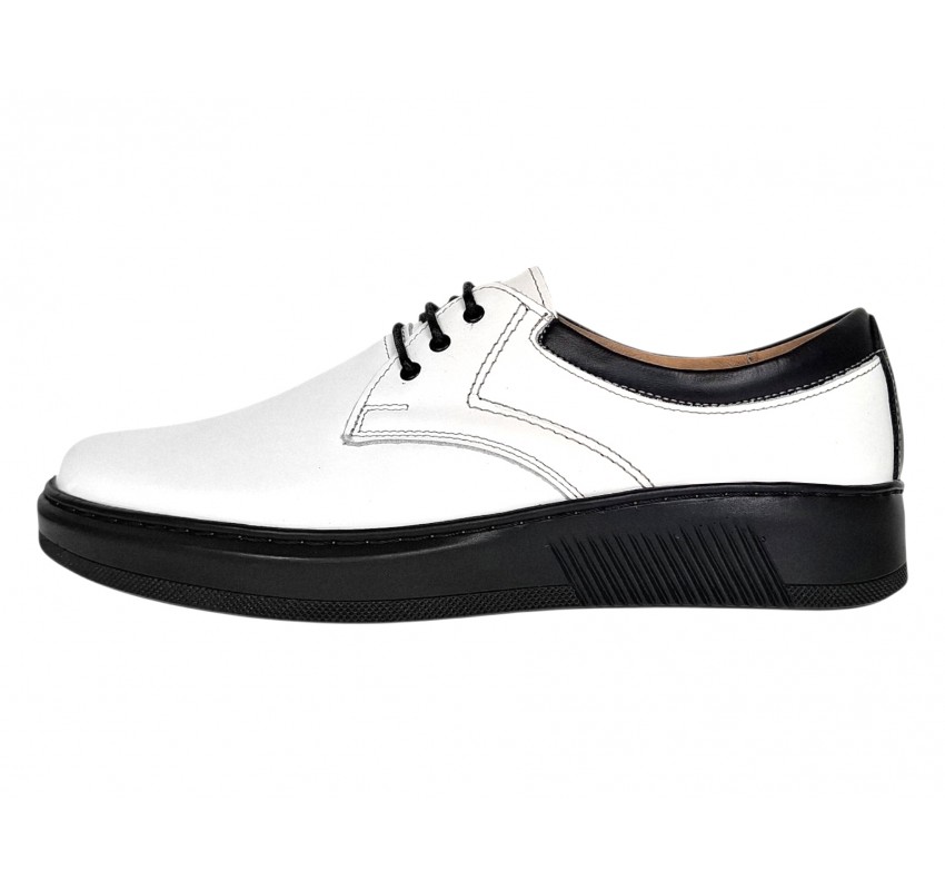 Pantofi barbati albi casual din piele naturala - RSY5AN