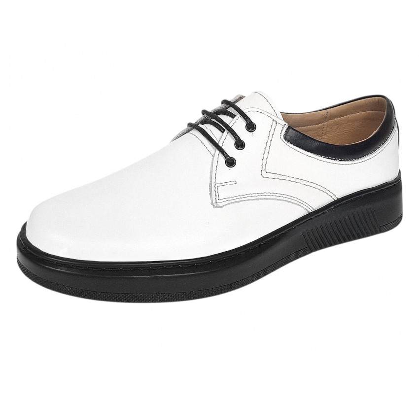 Pantofi barbati albi casual din piele naturala - RSY5AN