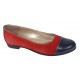 Balerini dama casual din piele naturala Rosu - Bleumarin RUTBLR
