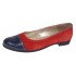 Balerini dama casual din piele naturala Rosu - Bleumarin RUTBLR
