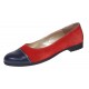 Balerini dama casual din piele naturala Rosu - Bleumarin RUTBLR