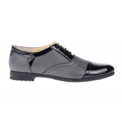 Pantofi dama casual din piele naturala - Model Negru, Gri Sara