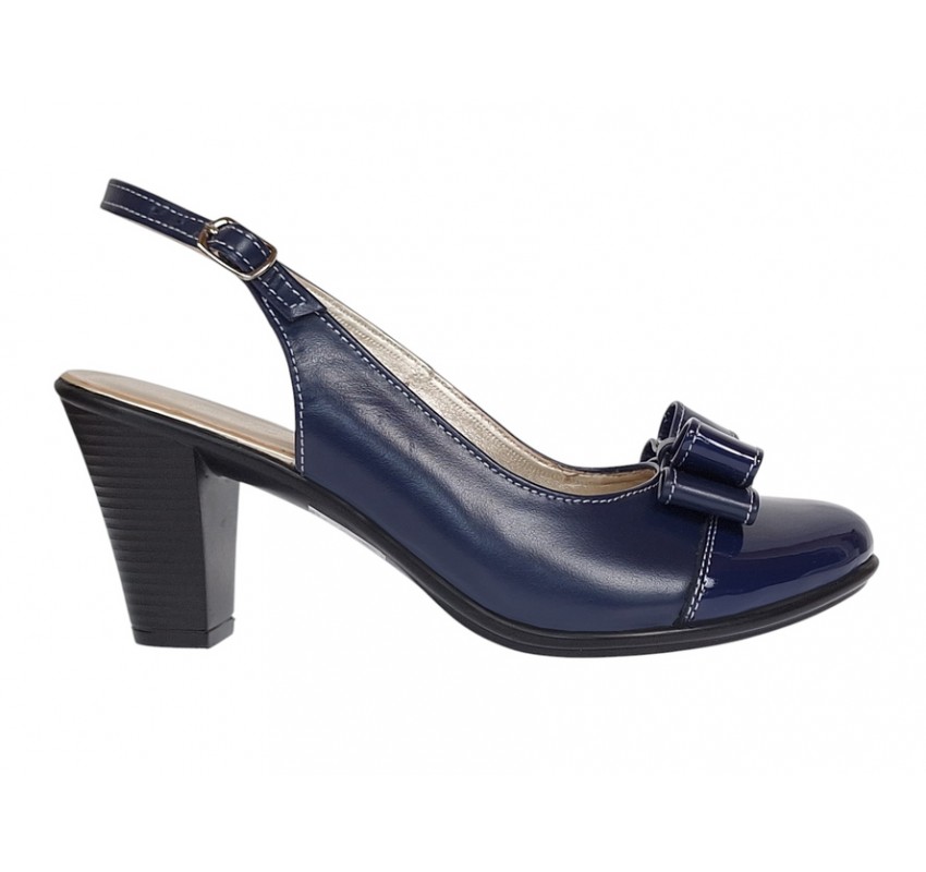 Pantofi dama din piele naturala decupati Mara Bleumarin Pantofi dama din piele naturala decupati Mara Bleumarin