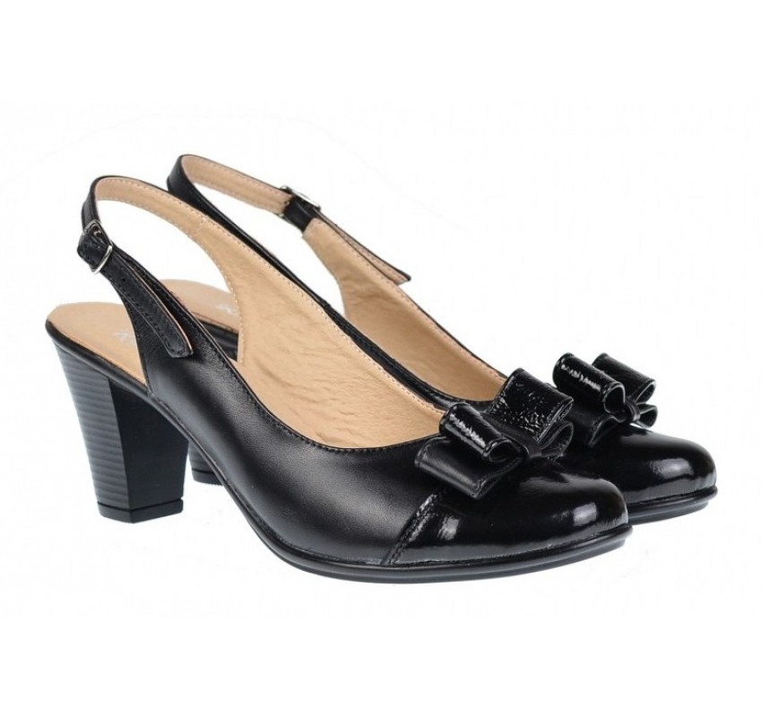 Pantofi dama decupati piele naturala de culoare neagra – Eleganta si confort intr-un design rafinat