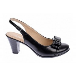 Pantofi dama decupati din piele naturala neaga Mara