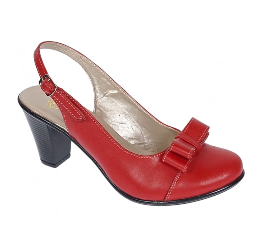 Pantofi eleganti dama decupati din piele naturala - Model Mara Rosu Box Pantofi eleganti dama decupati din piele naturala - Model Mara Rosu Box