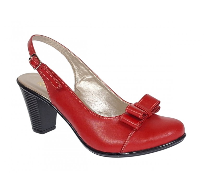 Pantofi eleganti dama decupati din piele naturala - Model Mara Rosu Box Pantofi eleganti dama decupati din piele naturala - Model Mara Rosu Box