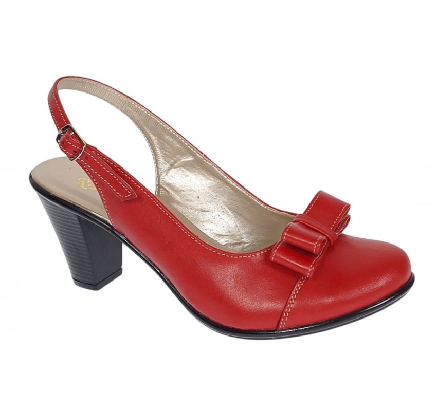 Pantofi eleganti dama decupati din piele naturala - Model Mara Rosu Box Pantofi eleganti dama decupati din piele naturala - Model Mara Rosu Box