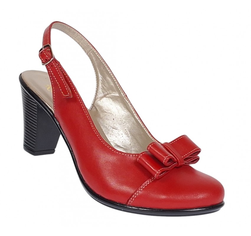 Pantofi eleganti dama decupati din piele naturala - Model Mara Rosu Box Pantofi eleganti dama decupati din piele naturala - Model Mara Rosu Box