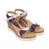 Sandale dama, casual, alb si mov ,din piele naturala, cu platforma de 7 cm - S103AMOV