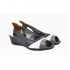 Marimea 40 Pantofi dama decupati din piele naturala Alb Negru Gri S104NAN