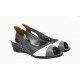 Marimea 40 Pantofi dama decupati din piele naturala Alb Negru Gri S104NAN