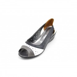 Marimea 40 Pantofi dama decupati din piele naturala Alb Negru Gri S104NAN