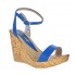 Sandale dama din piele naturala cu platforme de 10 cm - Model Albastru
