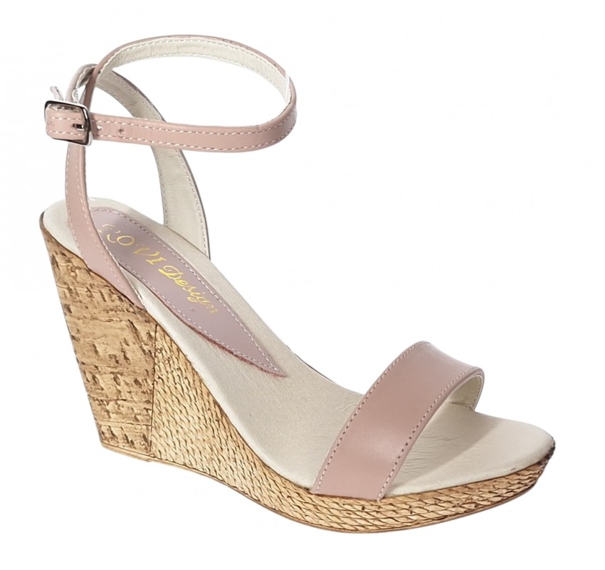 Marimea 40 Sandale dama piele naturala platforme 10 cm – Confort si eleganta S107NUD