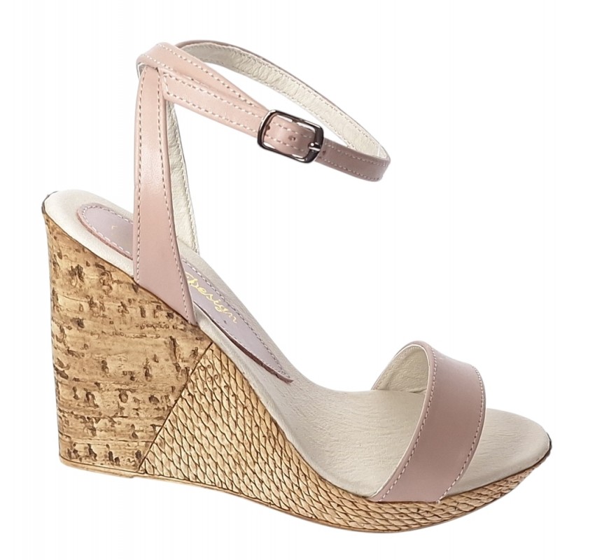 Marimea 40 Sandale dama piele naturala platforme 10 cm – Confort si eleganta S107NUD