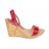 Sandale dama, din piele naturala, cu platforma, rosii,  Made in Romania  - S107R