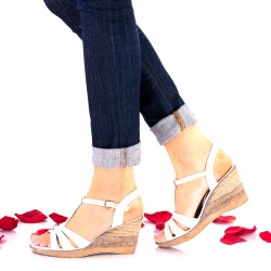 Sandale dama albe din piele naturala - S134ABOX