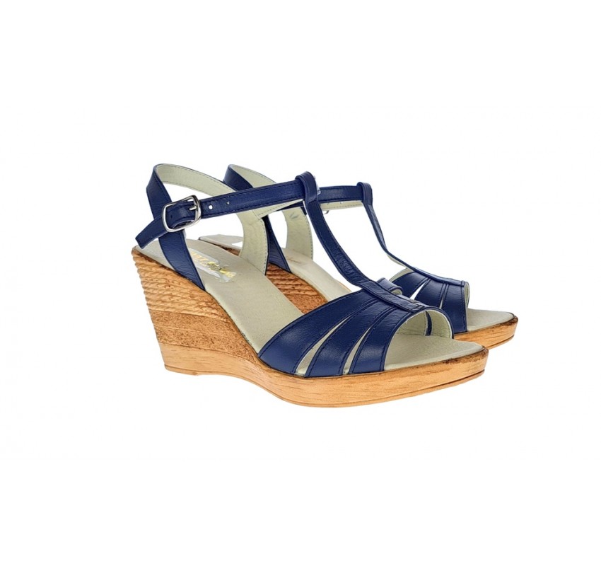 Sandale dama bleumarin din piele naturala, bleumarin inchis - S134BLM