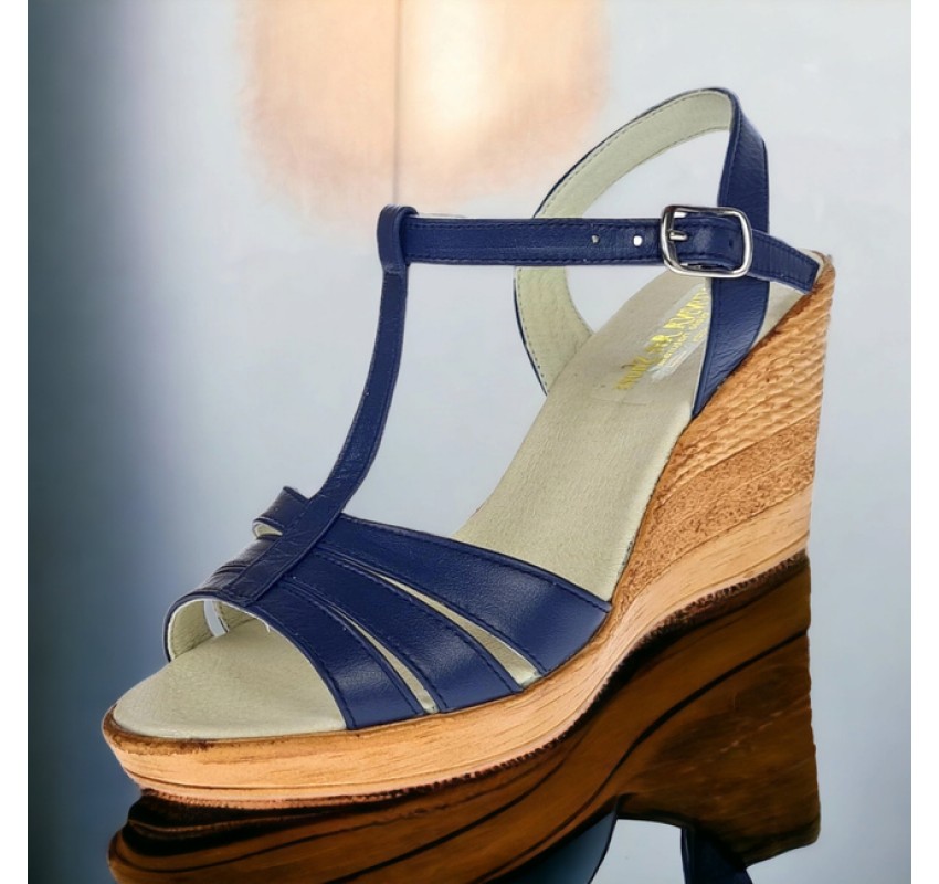 Sandale dama bleumarin din piele naturala, bleumarin inchis - S134BLM