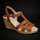 Sandale dama maro din piele naturala, cu platforma wedge si barete elegante – comode, feminine S134M