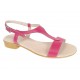 Sandale dama Fucsia din piele naturala cu bareta T si toc mic S16FCS