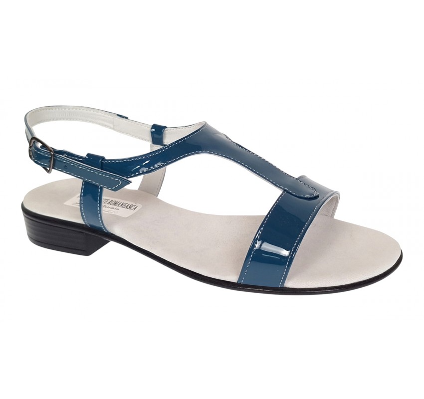 Sandale dama casual din piele naturala Bleumarin Lac S16LBLU1