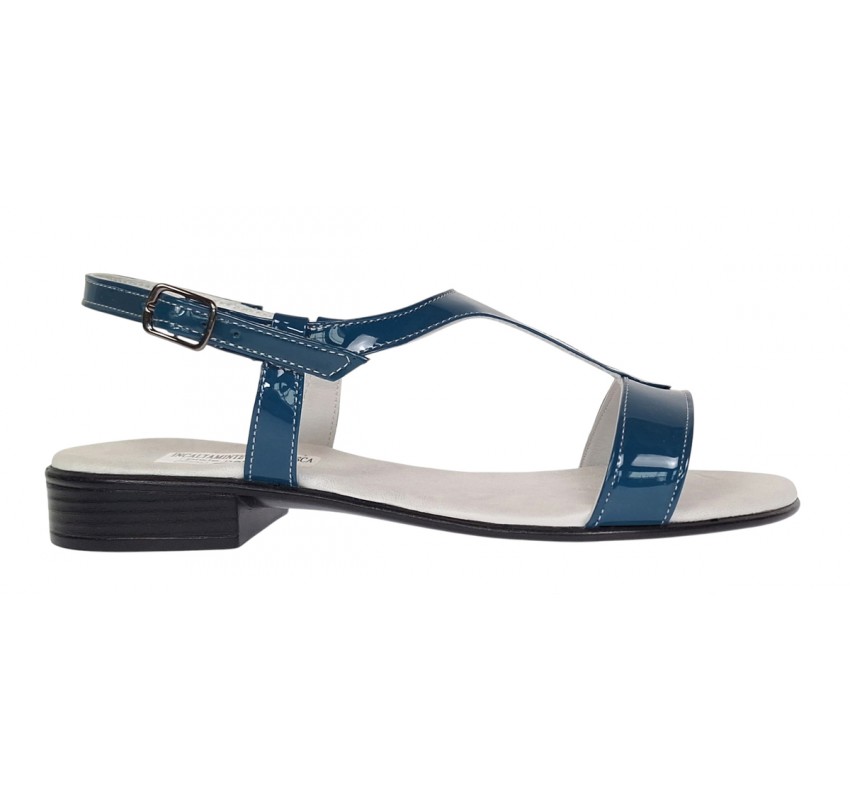 Sandale dama casual din piele naturala Bleumarin Lac S16LBLU1
