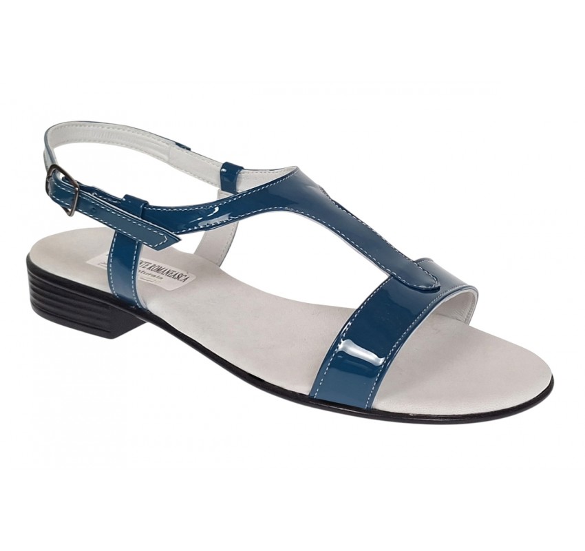 Sandale dama casual din piele naturala Bleumarin Lac S16LBLU1