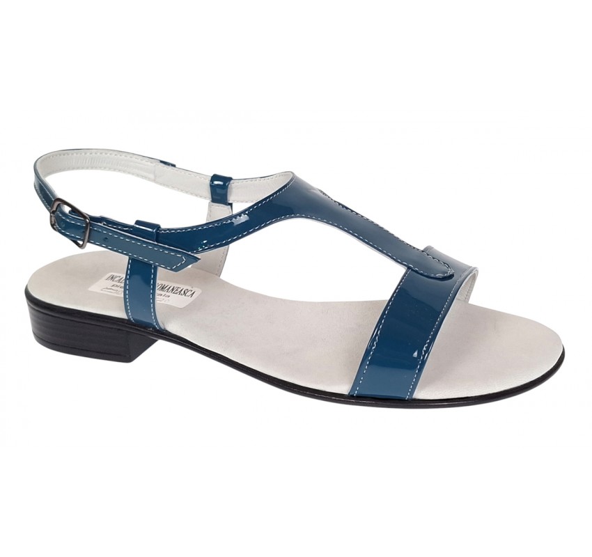 Sandale dama casual din piele naturala Bleumarin Lac S16LBLU1