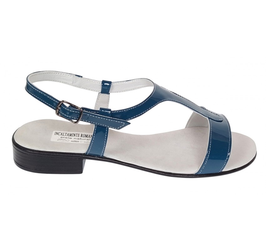 Sandale dama casual din piele naturala Bleumarin Lac S16LBLU1