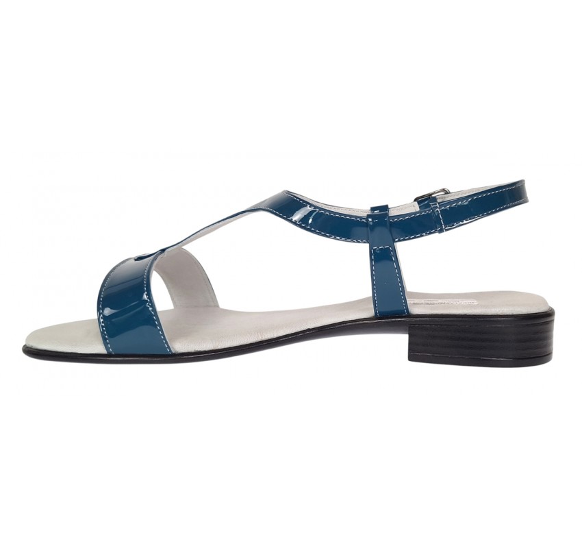 Sandale dama casual din piele naturala Bleumarin Lac S16LBLU1