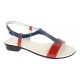 Sandale dama din piele naturala lac - Model rosu cu bleumarin S16RBLAC