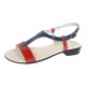 Sandale dama din piele naturala lac - Model rosu cu bleumarin S16RBLAC