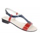Sandale dama din piele naturala lac - Model rosu cu bleumarin S16RBLAC