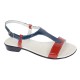 Sandale dama din piele naturala lac - Model rosu cu bleumarin S16RBLAC