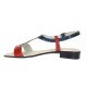 Sandale dama din piele naturala lac - Model rosu cu bleumarin S16RBLAC