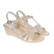 Sandale dama bej din piele naturala cu platforme de 6cm S17BEJ