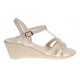 Sandale dama bej din piele naturala cu platforme de 6cm S17BEJ