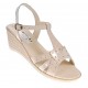 Sandale dama bej din piele naturala cu platforme de 6cm S17BEJ