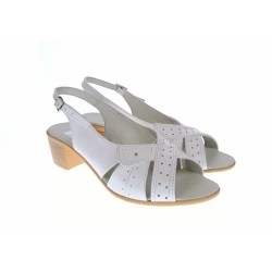 Sandale dama de vara cu toc de 5 cm, din piele naturala, neagra, S25ABOX