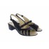Sandale dama de vara cu toc de 5 cm, din piele naturala, neagra, S26NBOX